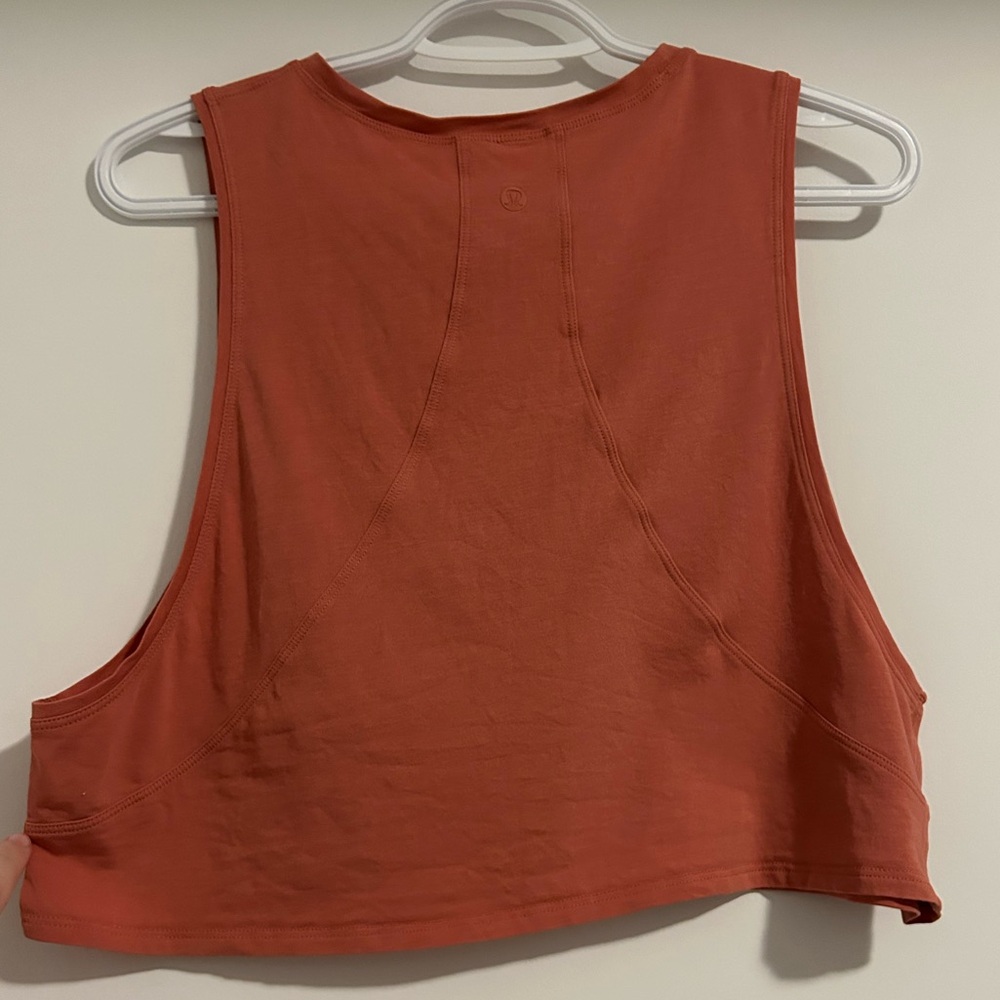 Lululemon Muscle Love Cropped Tank Top - Rustic Coral (Size 6) - Picture 2 of 3
